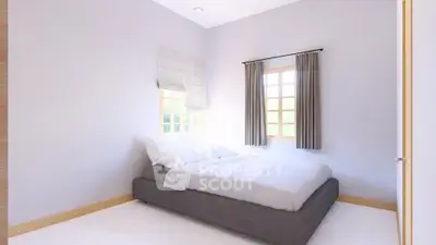 Bright and cozy bedroom with modern decor and natural light