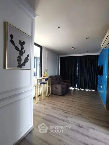 Modern living room with stylish decor and natural light