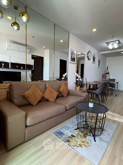 Stylish modern living room with elegant decor and cozy seating area