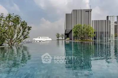 Luxurious rooftop infinity pool with stunning city view and modern architecture.