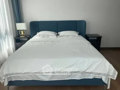 Modern bedroom with stylish bed and elegant decor