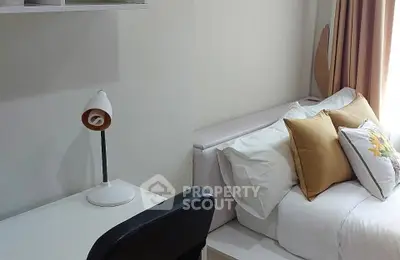 Cozy bedroom with study desk and modern decor