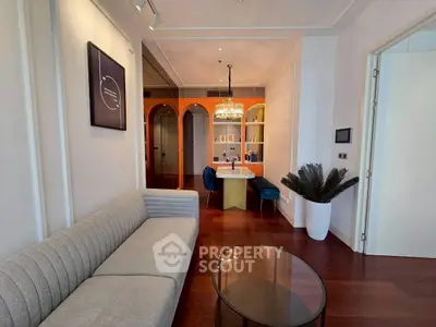 Stylish modern living room with elegant decor and cozy seating area