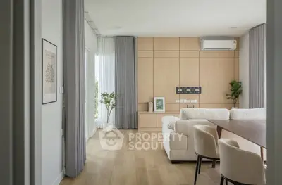 Modern living room with elegant decor and natural light