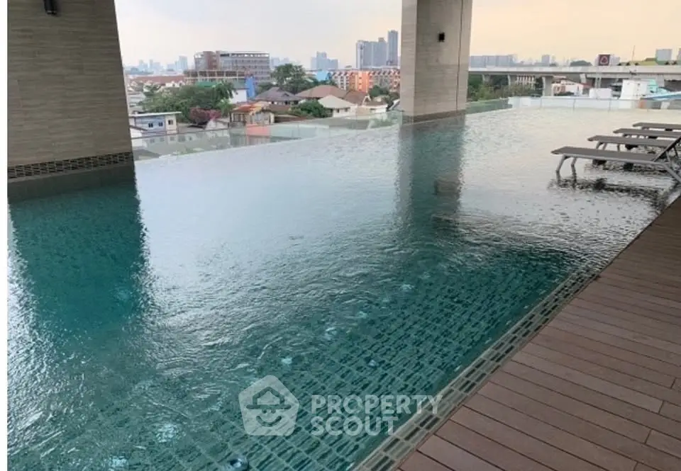 Luxurious rooftop infinity pool with stunning city views and modern design.