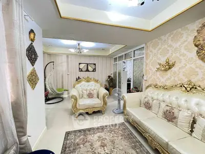 Luxurious living room with elegant furniture and stylish decor