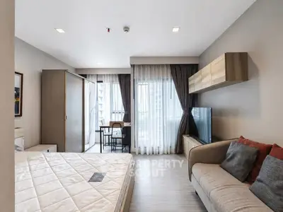 Modern studio apartment with stylish decor and natural light
