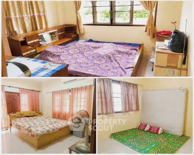 Cozy bedrooms with natural light and simple decor, featuring comfortable beds and wooden furniture.