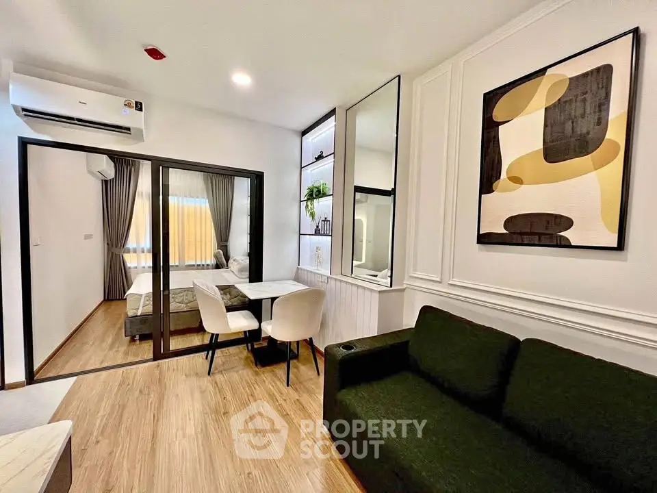 Modern living room with stylish decor and open layout