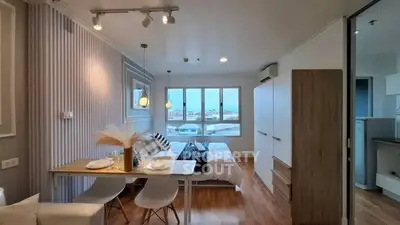 Modern studio apartment with stylish decor and natural light