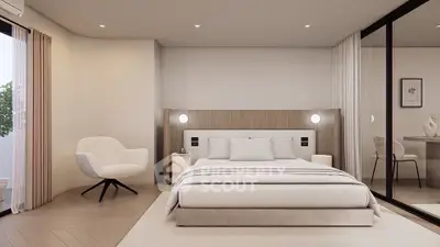 Luxurious modern bedroom with elegant decor and natural light