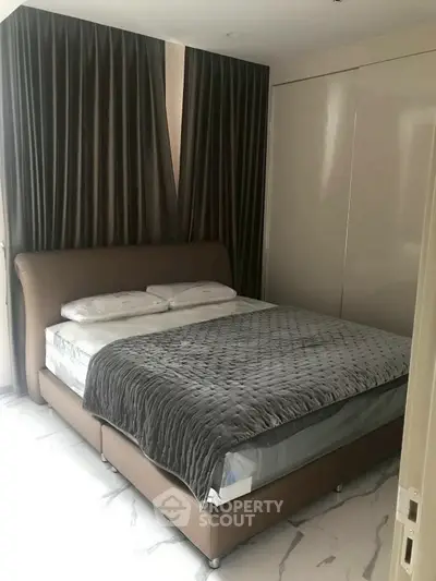 Modern bedroom with elegant design and cozy atmosphere