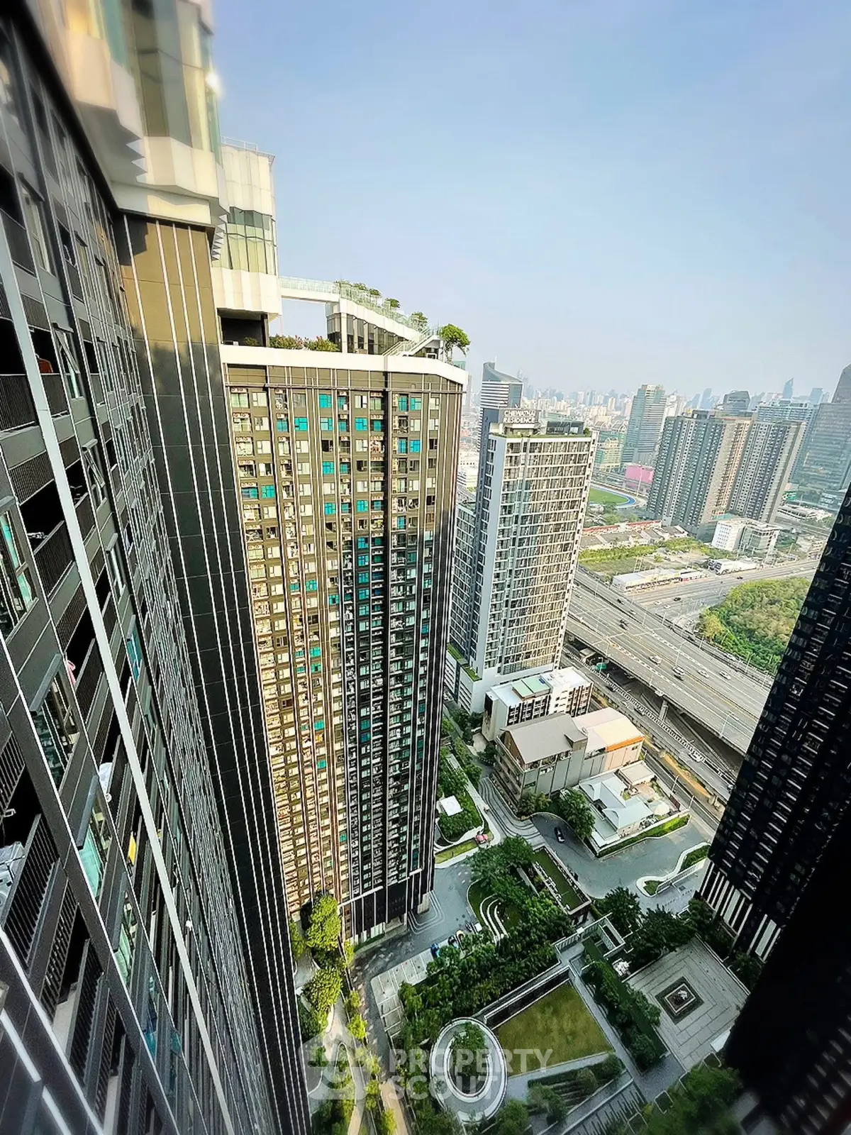 Stunning high-rise cityscape view showcasing modern architecture and urban living in a vibrant city center.