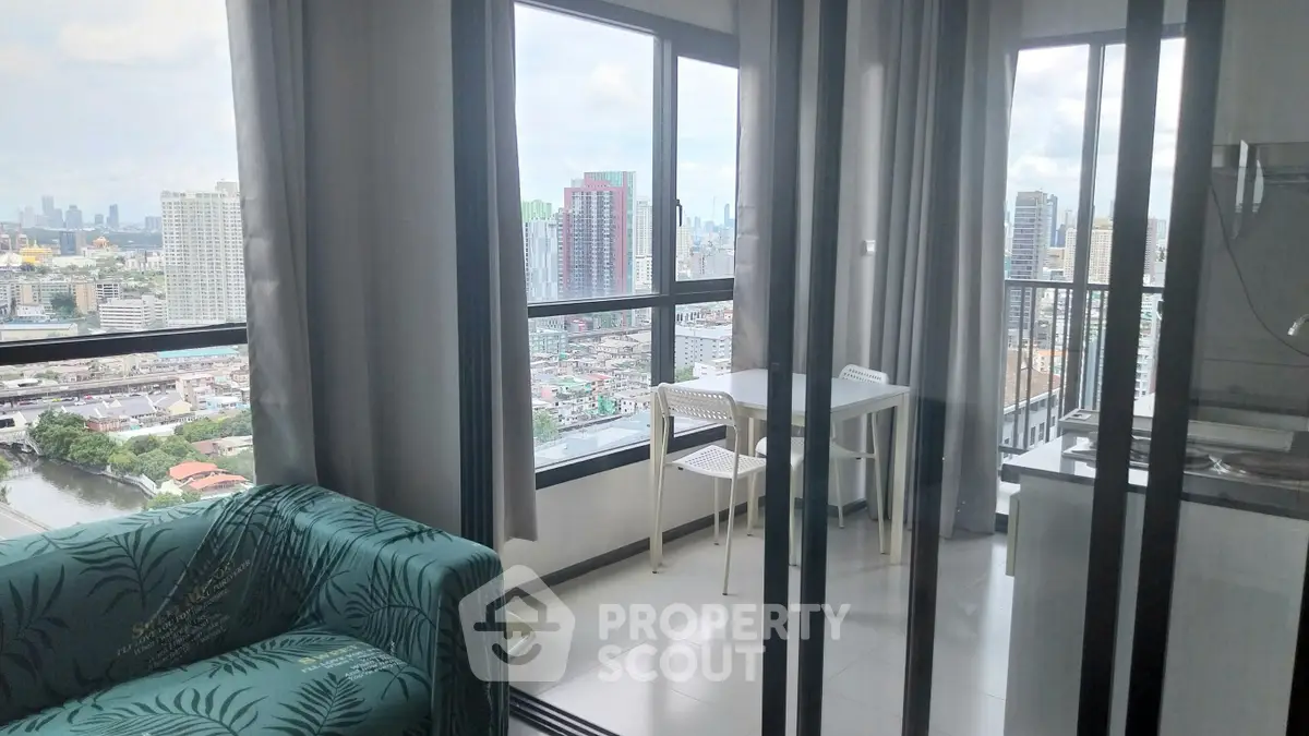 Stunning high-rise condo with panoramic city views and modern interior design.