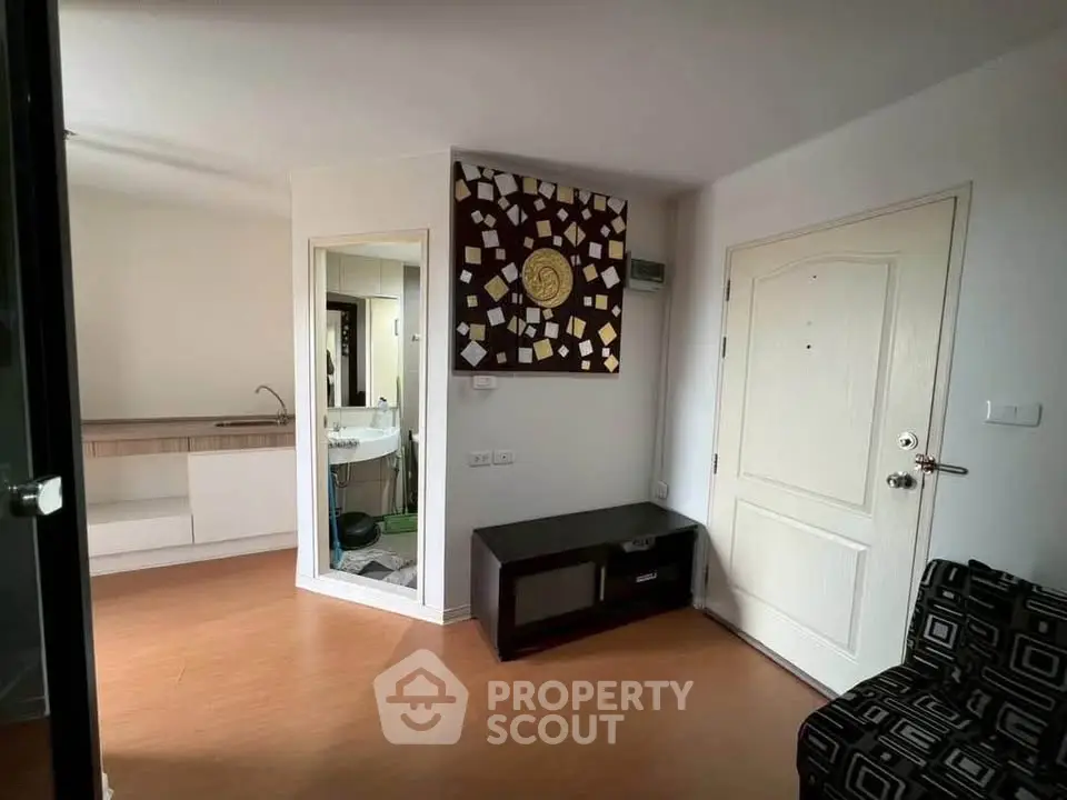 Modern apartment interior with wooden flooring and stylish decor