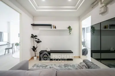 Modern living room with sleek design and stylish decor