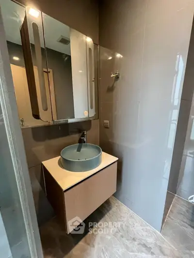 Modern bathroom with sleek vanity and stylish round basin