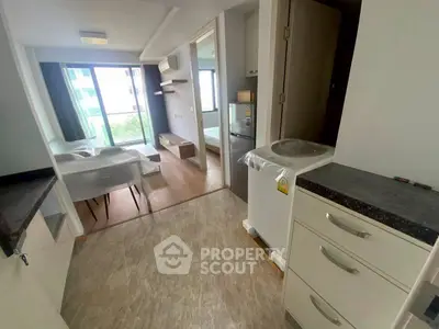 Modern studio apartment with open layout and natural light