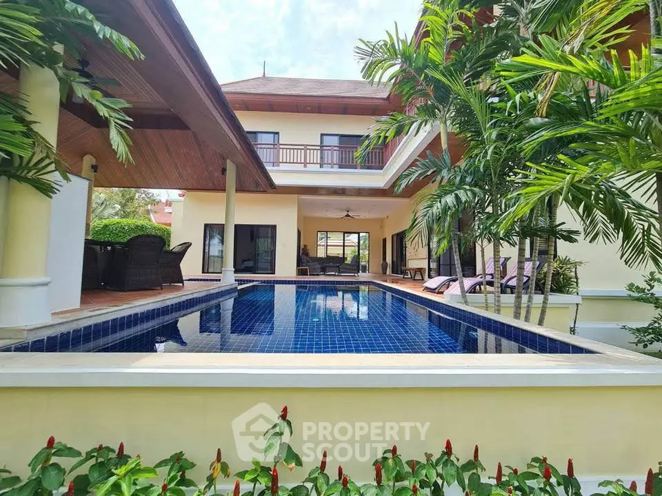 Luxurious villa with private pool and lush garden, perfect for serene living.