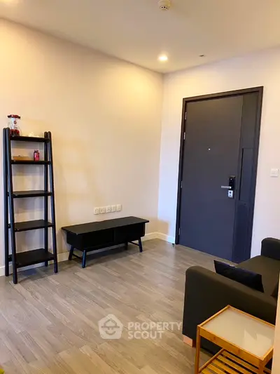 Modern living room with sleek furniture and stylish decor