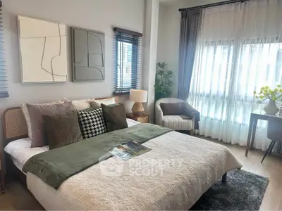 Cozy and stylish bedroom with modern decor and natural light