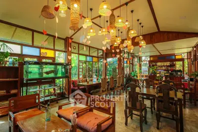 Charming rustic living room with vibrant decor and ample natural light