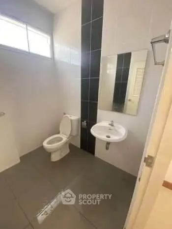 Modern bathroom with sleek design and natural light