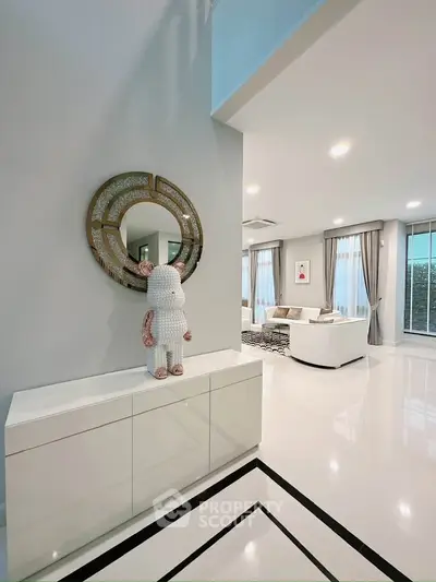 Luxurious modern living room with elegant decor and spacious layout