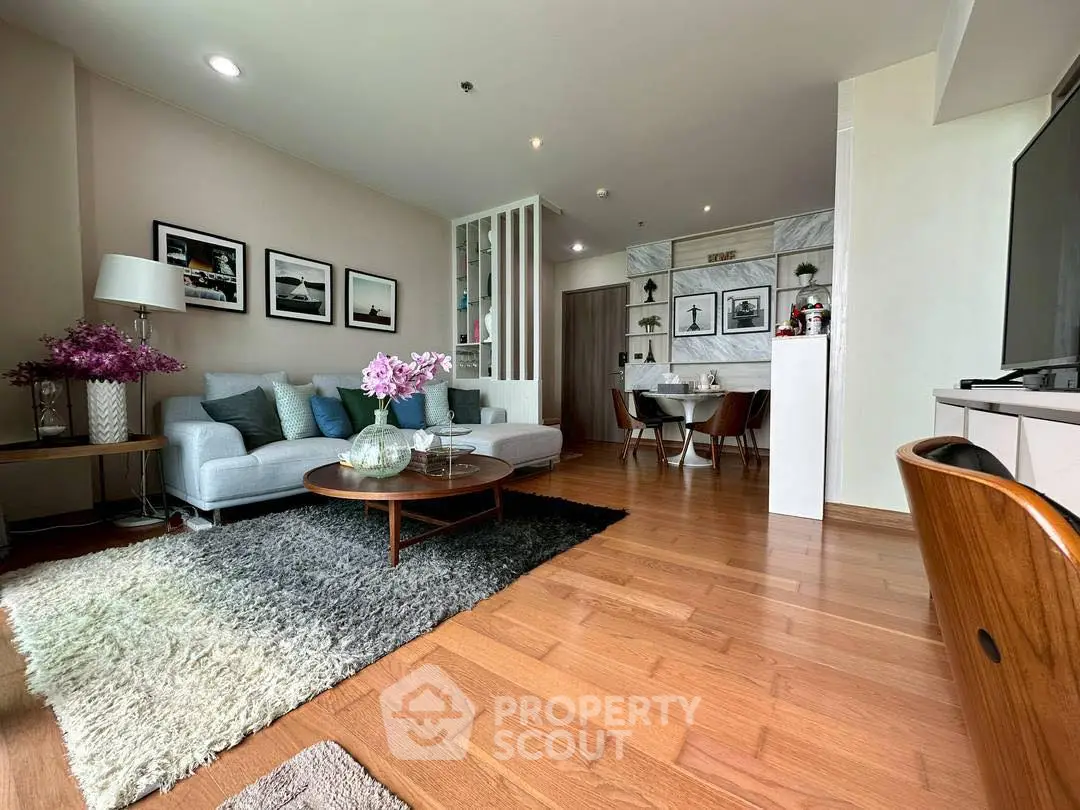 Spacious modern living room with open layout and stylish decor