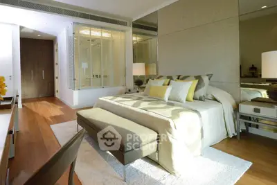 Luxurious modern bedroom with elegant decor and natural light