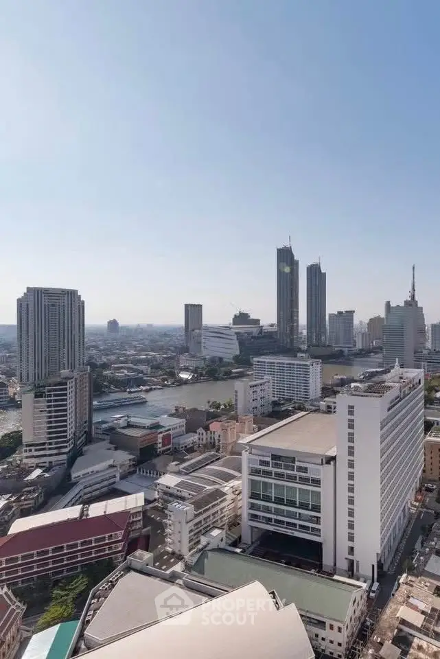 Stunning cityscape view showcasing modern high-rise buildings and urban skyline.