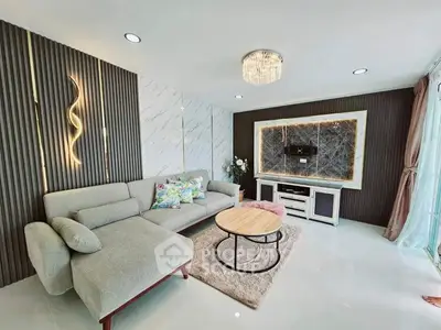Luxurious modern living room with elegant decor and stylish furniture