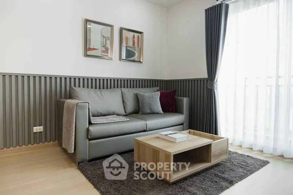 Modern living room with stylish sofa and elegant decor