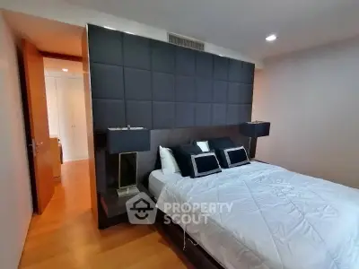 Modern bedroom with stylish decor and cozy ambiance