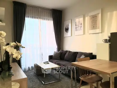 Cozy living room with modern decor and natural light