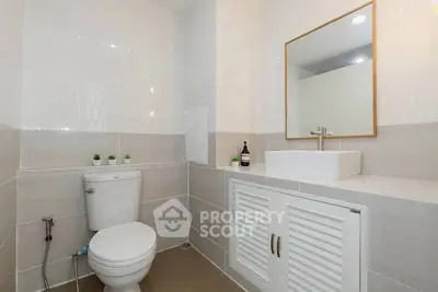 Modern bathroom with sleek fixtures and minimalist design