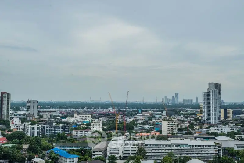 Stunning cityscape view showcasing urban skyline and distant skyscrapers.
