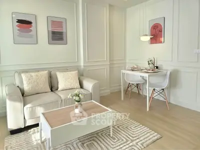 Chic modern living room with stylish decor and cozy seating area, perfect for relaxation and entertaining.