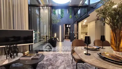 Luxurious modern living room with open layout and stylish decor