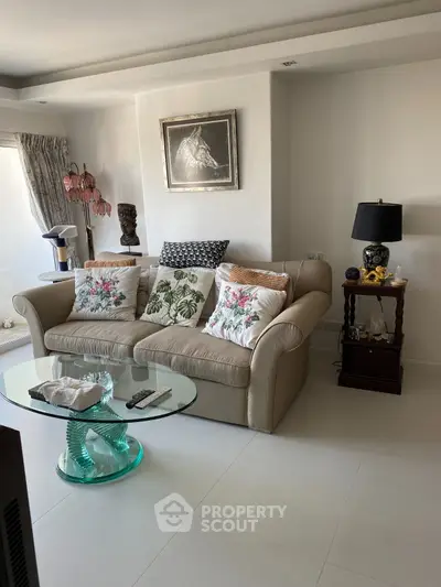 Elegant living room with cozy sofa and stylish decor