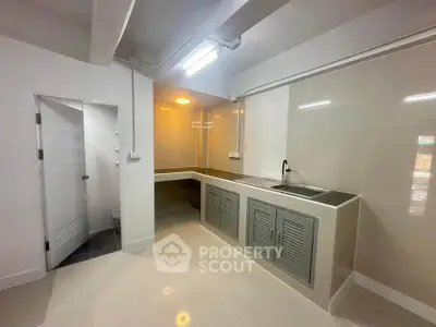 Modern kitchen with sleek cabinetry and ample counter space in a bright, minimalist design.