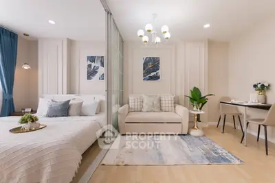 Modern studio apartment with elegant decor and cozy ambiance