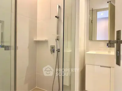 Modern bathroom with sleek shower and minimalist design