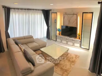 Luxurious living room with modern sofa and elegant decor
