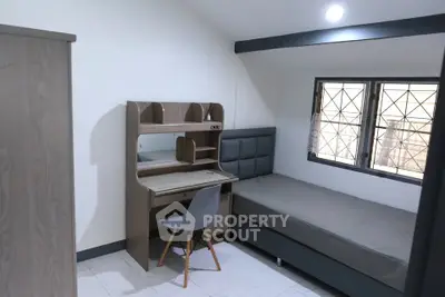 Cozy bedroom with modern furniture and natural light