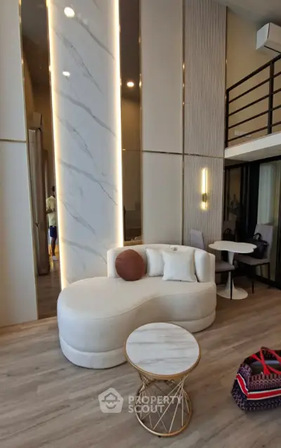 Luxurious modern living room with elegant furniture and stylish decor