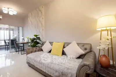 Stylish living room with elegant sofa and modern decor