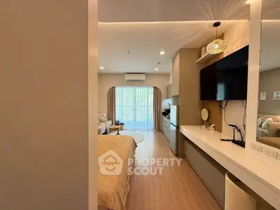 Modern studio apartment with open layout and stylish decor