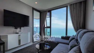 Luxurious living room with stunning ocean view and modern decor