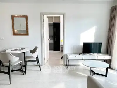 Modern living room with stylish furniture and natural light